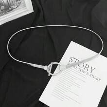 Women's plus size Elastic Waist Chain Belt With Metallic Color For Dress